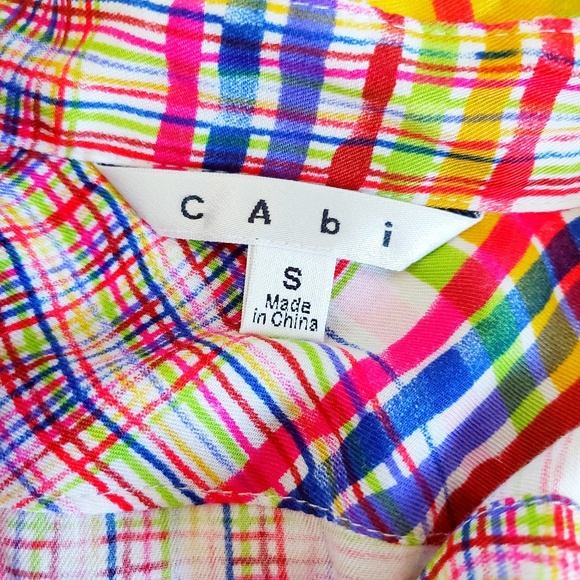 CAbi Plaid Cirque Tunic Button Down Top S - Picture 3 of 7